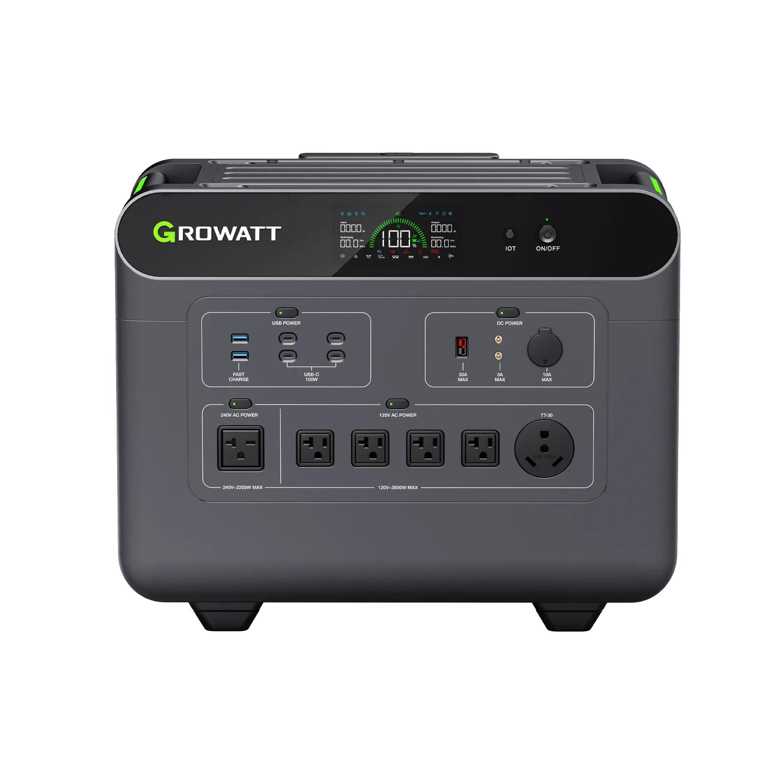 Growatt HELIOS 3600 Portable Power Station | 3686Wh 51.2V & 3600W 70Ah