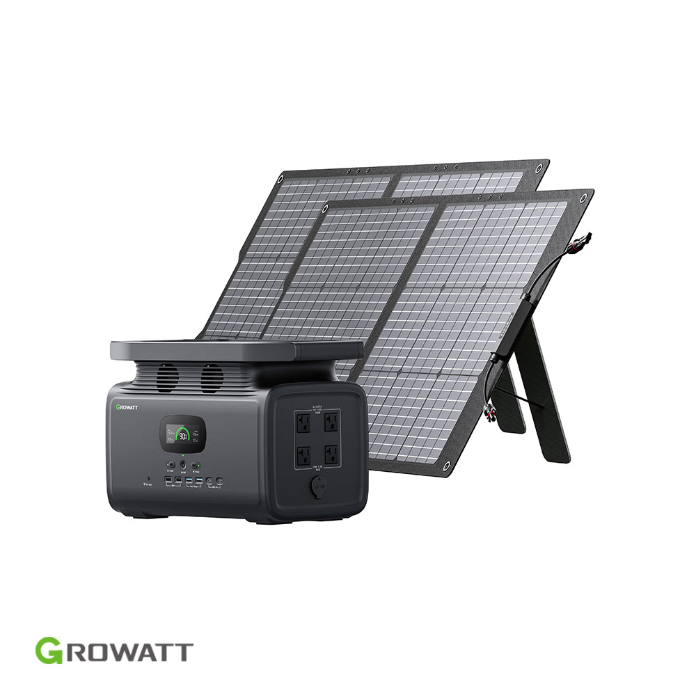 Growatt INFINITY 1500 Battery Generator + 200W Solar Panel | 1512Wh Ca ...