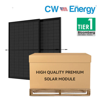 CW Energy 450W Full-black Monofacial Solar Panels | High Efficiency Low LID and Self-cleaning｜CWT450-108TNFB10 | Full Pallet ( 35 Panels ) 15.75kW Total