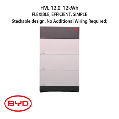 BYD BATTERY-BOX Premium HVL High-Voltage Battery System | 12.0kWh | Compatible with SMA Sunny Boy / Solis S6 / GoodWe A-ES(A-PB) Series inverter