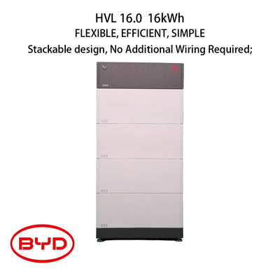 BYD BATTERY-BOX Premium HVL High-Voltage Battery System | 16.0kWh | Compatible with SMA Sunny Boy / Solis S6 / GoodWe A-ES(A-PB) Series inverter