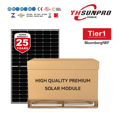 SUNPRO 550W Bifacial Silver frame Solar Panels | M10 HI-EFF TWIN MONO｜ SPDGxxx-144M10 | Full Pallet ( 31 Panels ) 17.05kW Total