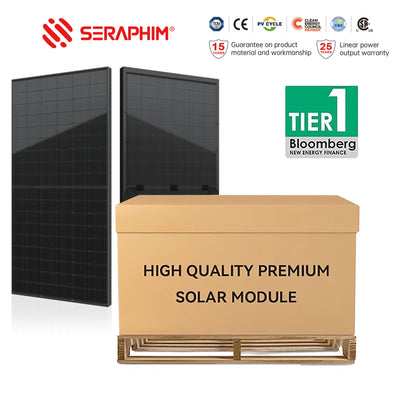 Seraphim 410W All Black High Efficiency Monofacial Modules Solar Panels | PERC 182｜SRP-410-BMD-HV | Full Pallet ( 36 Panels ) 14.76kW Total