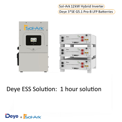 Spring SE Residential ESS Solution: Deye SE-G5.1 Pro-B 5.12kWh LFP Rack-Mounted Battery + SOL-ARK 12K/15K-2P Hybrid Inverter | 10 Years Warranty