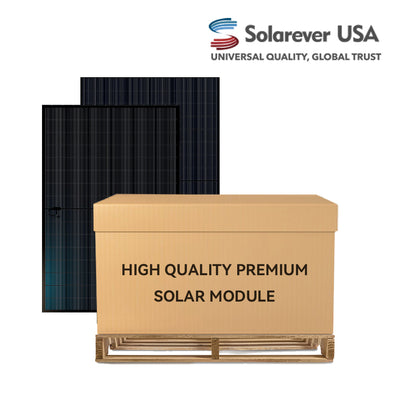 Solarever 450W Dual Glass Bifacial Full Black Solar Panels | Mono-Crystalline N Type |Up to 562W in Bifacial Gain | SE-182*105-450M-96-BD | Full Pallet ( 36 Panels ) 16.2kW Total
