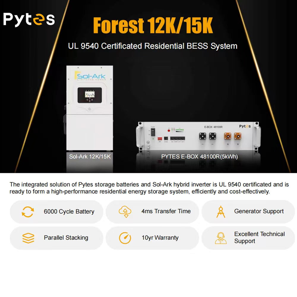 Pytes E-Box-48100R 5.12kWh 51.2V LFP Battery | 10 Years Warranty | UL ...