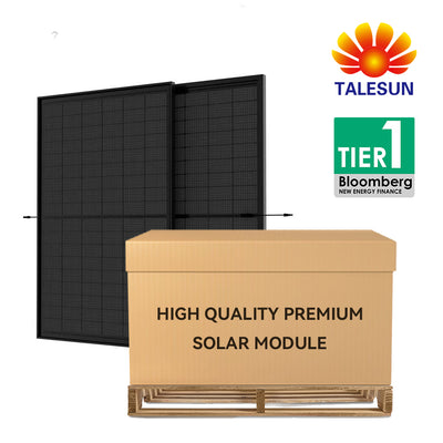 TALESUN 440W Bifacial TOPCon Full Black Solar Panels｜108-cell | N-type Mono-Crystallin | BIPRO TM7G54M 16BB | Full Pallet ( 36 pcs ) 15.84kW Total
